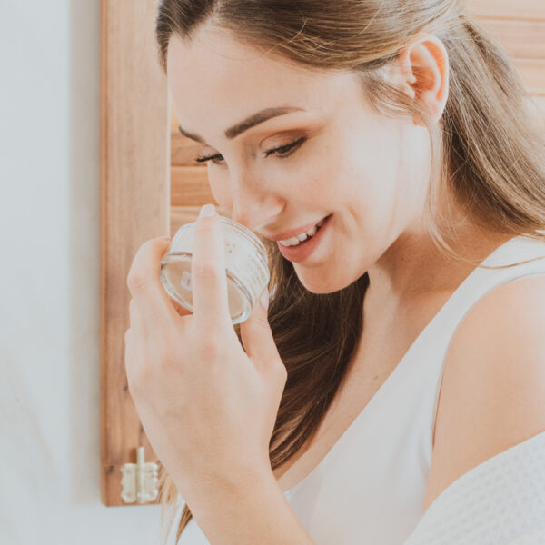 creamy facial scrub with a delicious fragrance