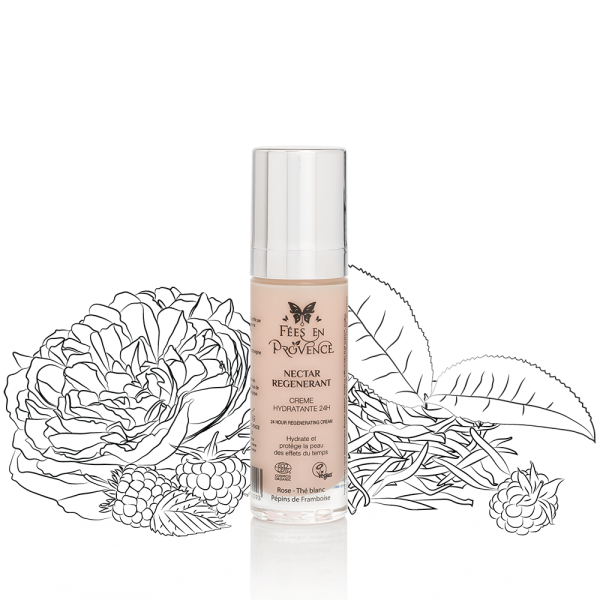 Moisturizes and protects the skin from the effects of time