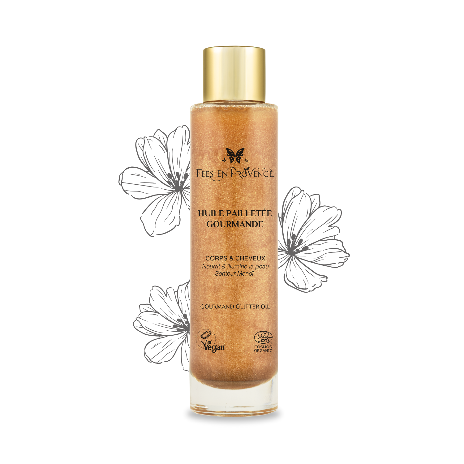 Huile pailletée senteur Monoï